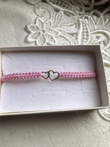 Drhaný náramek Dvojsrdce