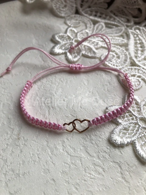 Drhaný náramek Dvojsrdce