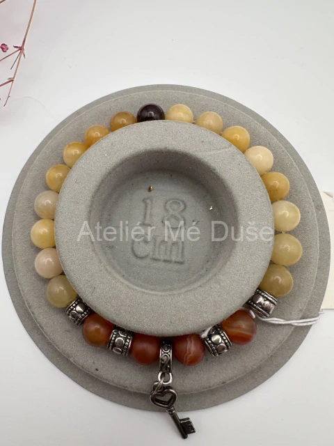 Náramek karneol, achát, granát