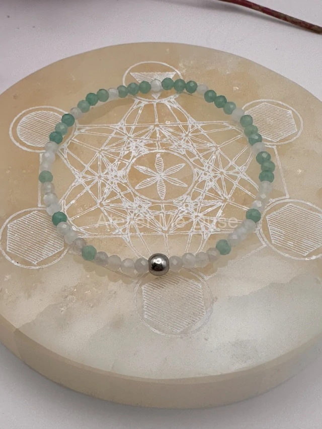 Náramek amazonit a měsíční kámen