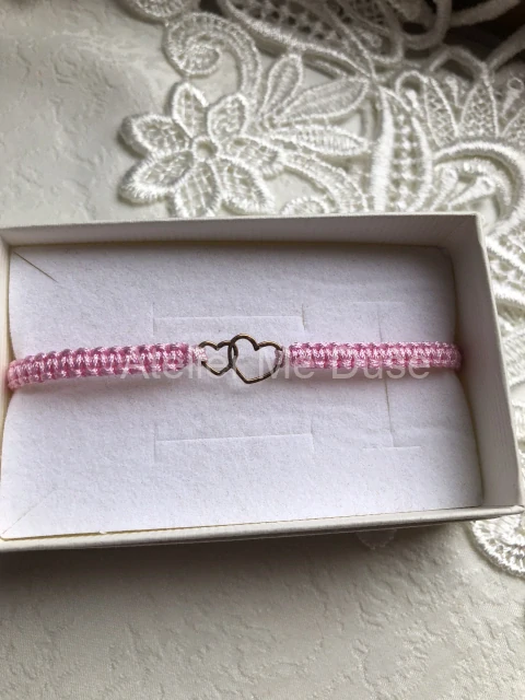 Drhaný náramek Dvojsrdce