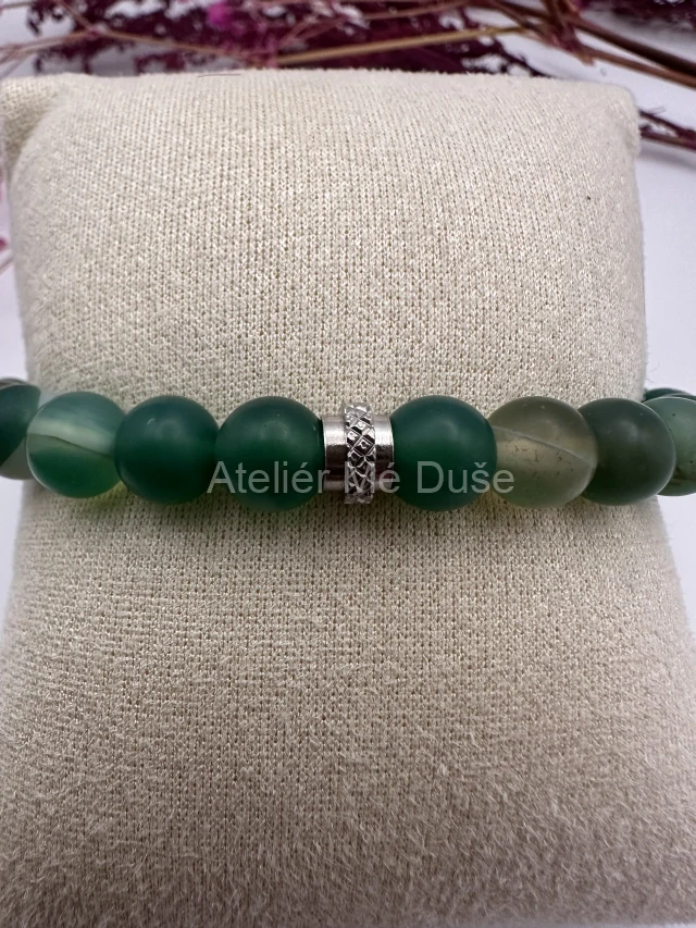 Náramek zelený achát