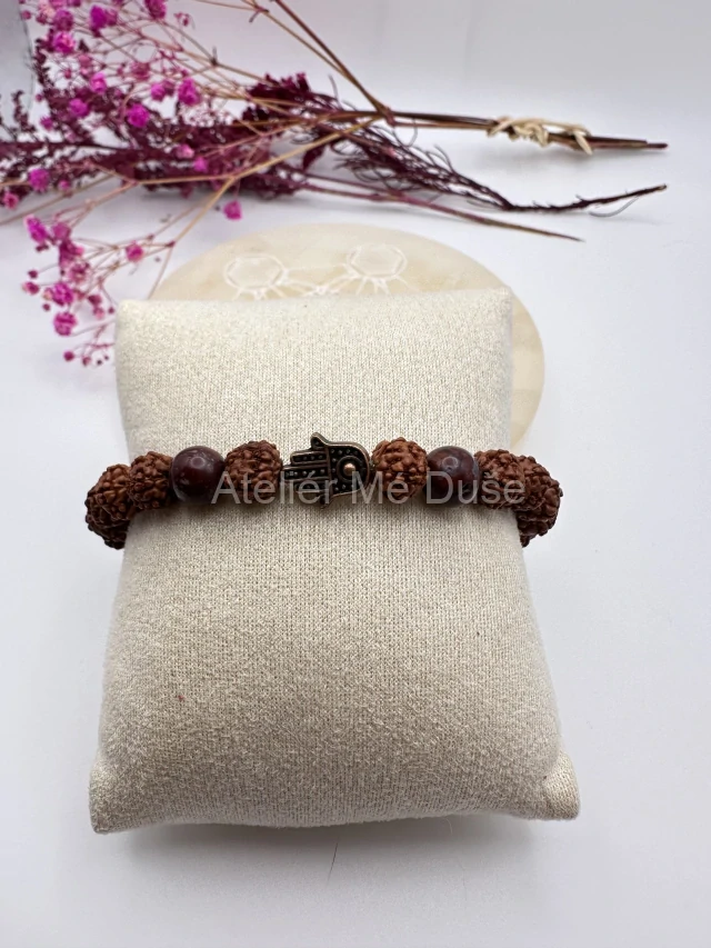 Náramek jaspis a rudraksha