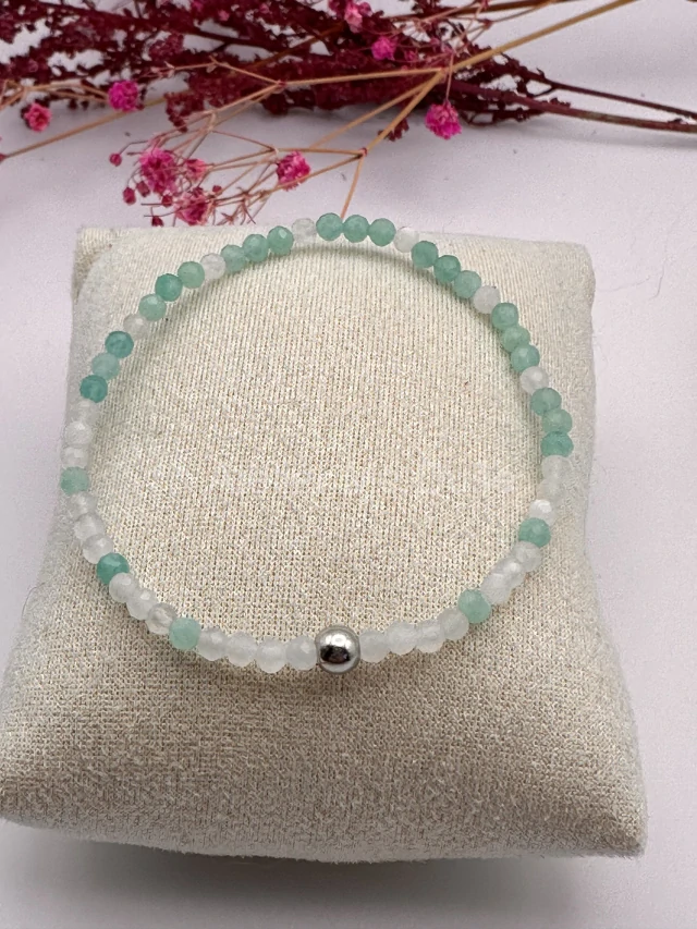 Náramek amazonit a měsíční kámen