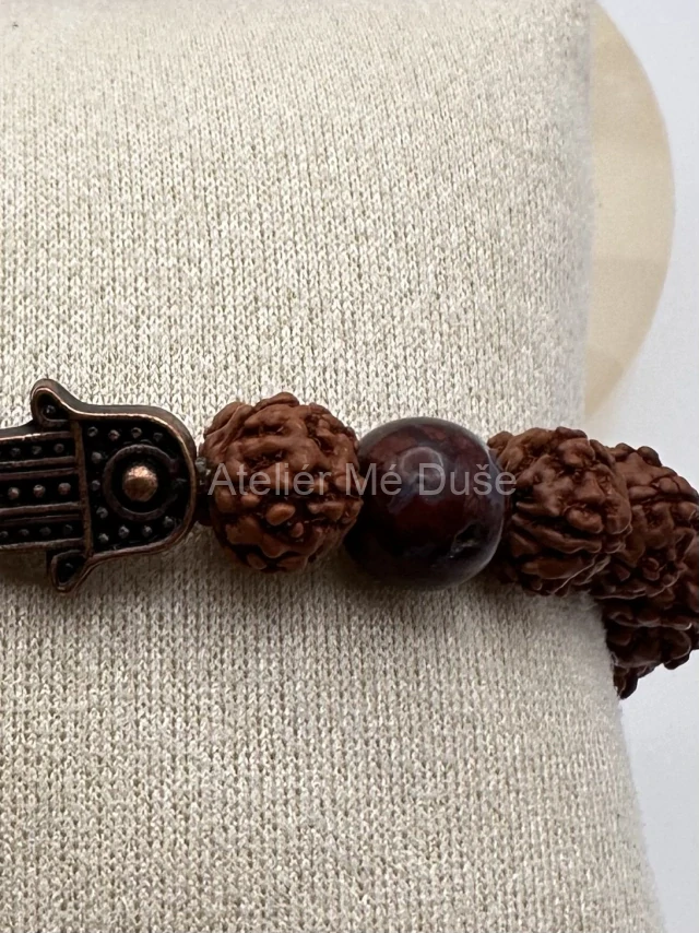 Náramek jaspis a rudraksha
