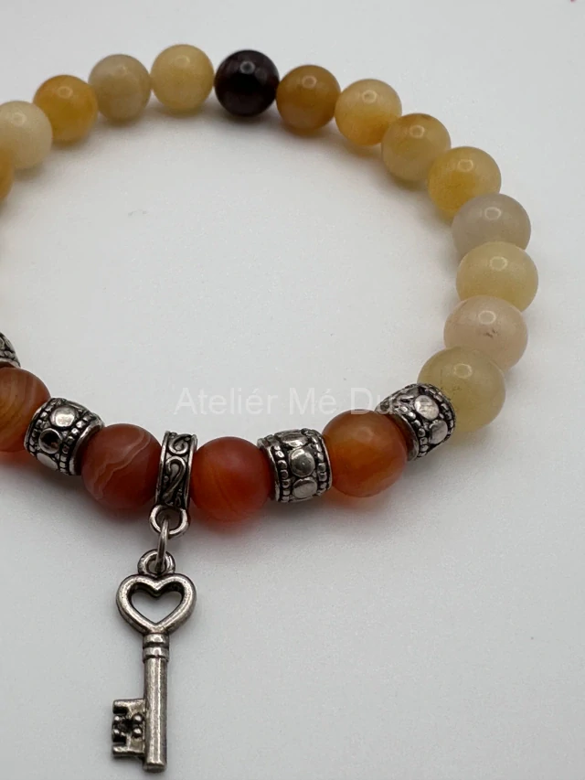 Náramek karneol, achát, granát