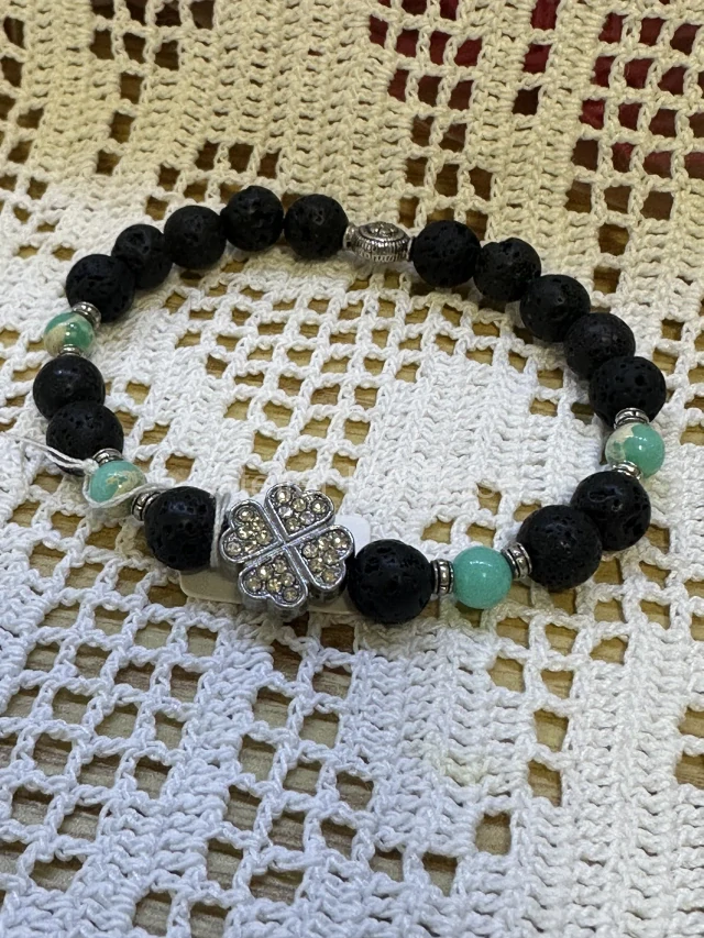 Náramek láva a jaspis regalit