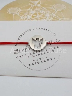 Šňůrkový náramek s nerezovým mezidílkem 