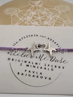 Šňůrkový náramek s nerezovým mezidílkem