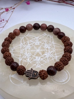 Náramek jaspis a rudraksha