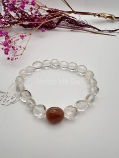 Náramek z křišťálovách valounků s měsíčním kamenem